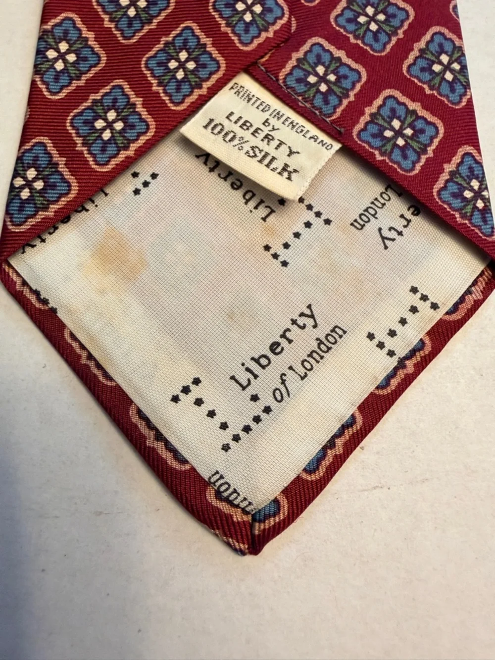 Vintage Liberty‎ of London by Berkley Silk Tie Red Blue Flower Classic 3” Wide